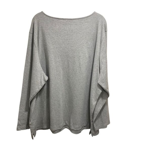 Quaker Factory Womens Gray Sequined V Neck Top 3X Boho Luxe Casual Glam Party - Picture 5 of 7